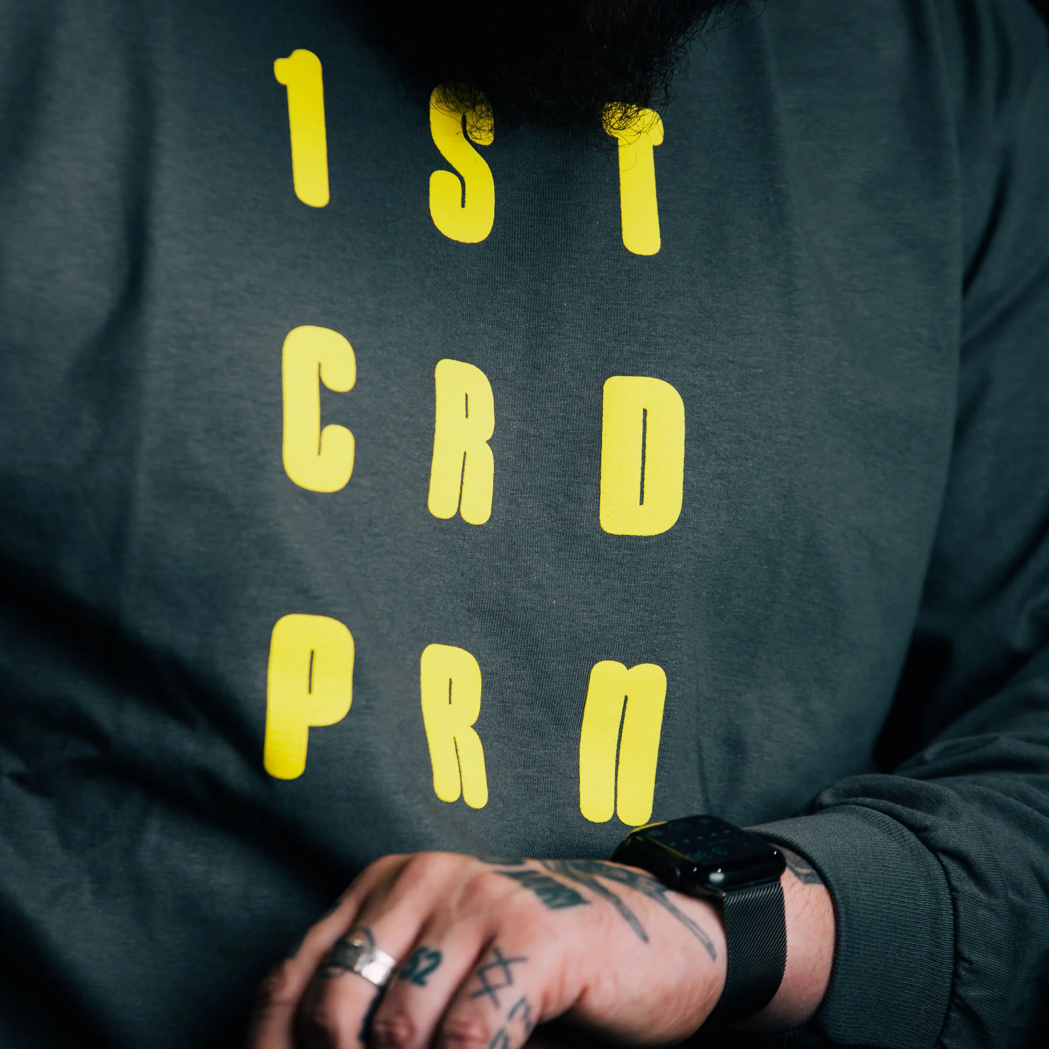 1ST Gray "CRDPRN" Long Sleeve Tee - Image 7