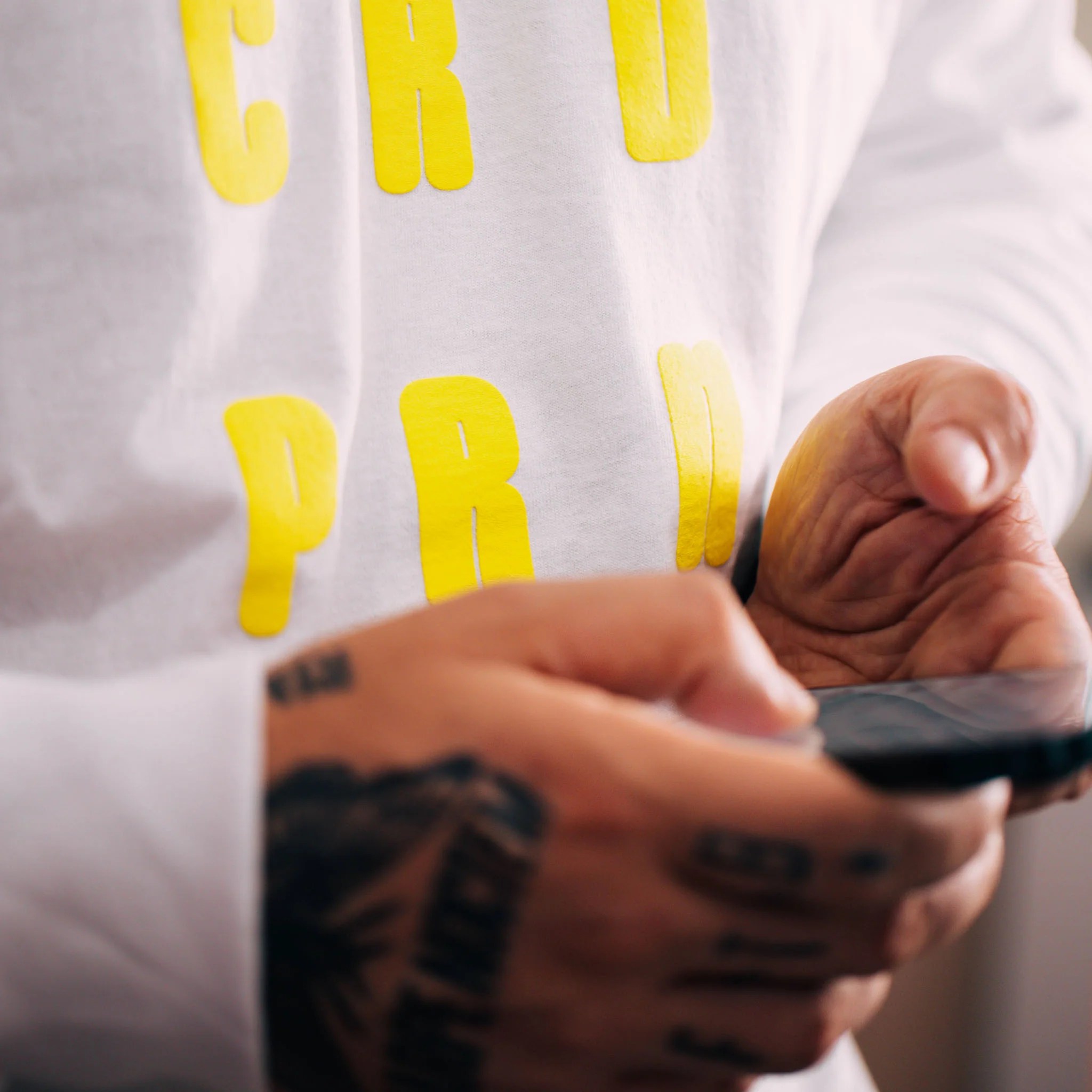 1ST White "CRDPRN" Long Sleeve Tee - Image 7